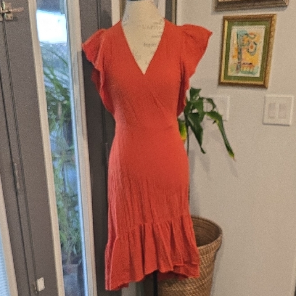 DREW  Midi Dress with Ruffle Sleeves
